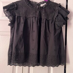 Calypso St. Barth Black Eyelet Blouse